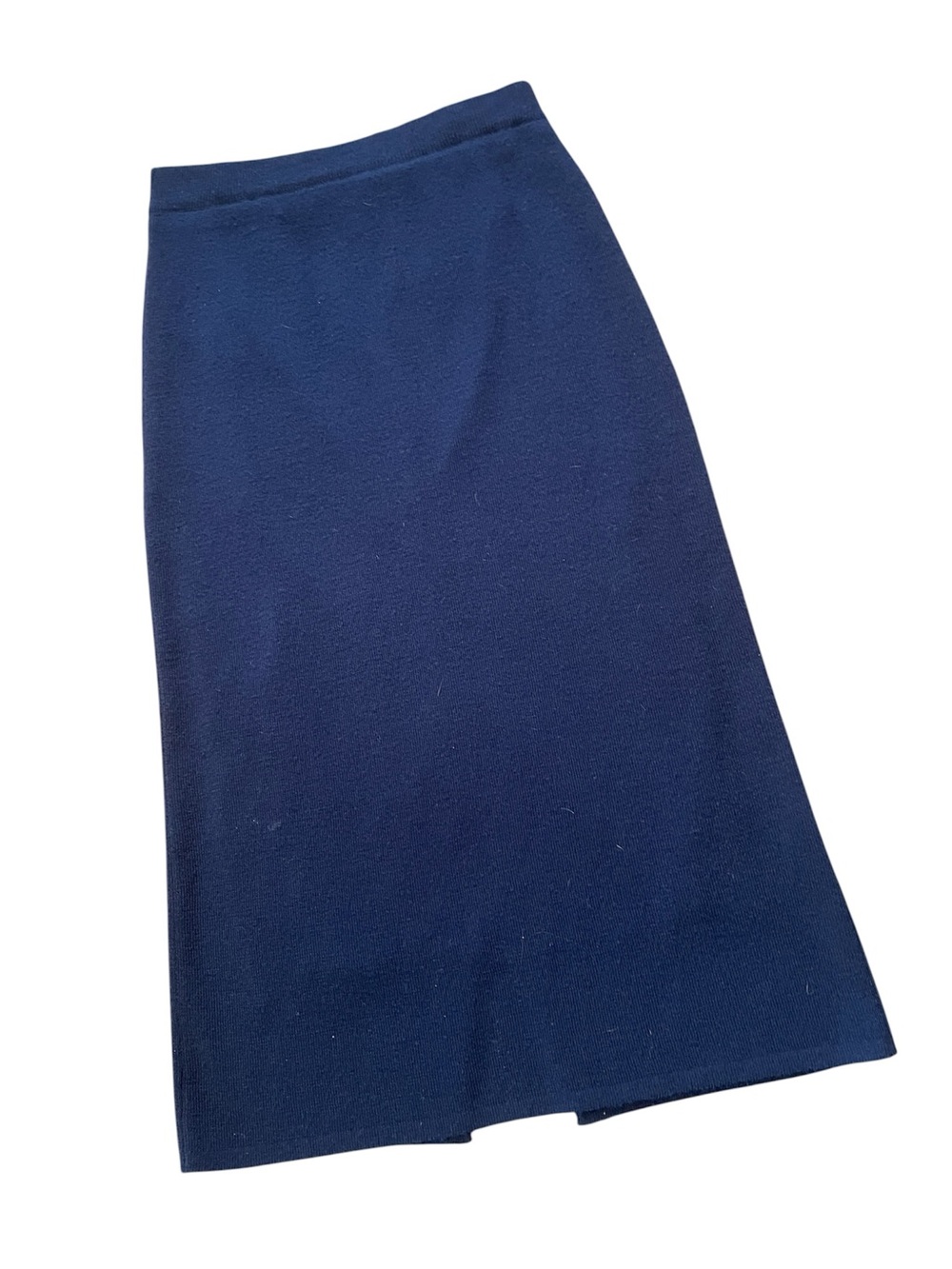 Nicole Summers Wool Blend Knit Ankle Skirt Sz Small Navy